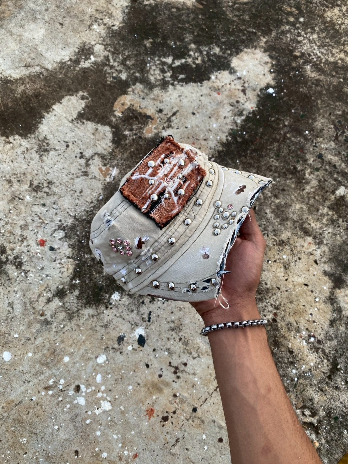 Custom vintage cap patch work