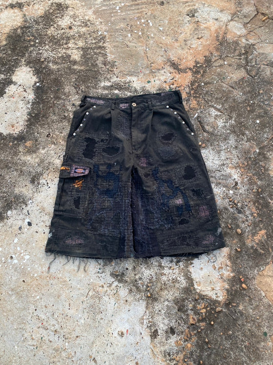 Dickies all black custom short pins